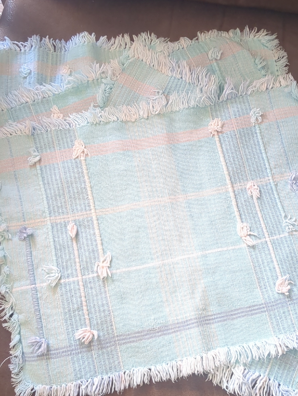 Four Pastel Cloth Fringe Placemats